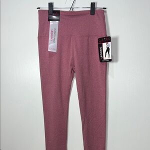 Suzette Collection Heather Maroon Fleece Lined Leggings OS